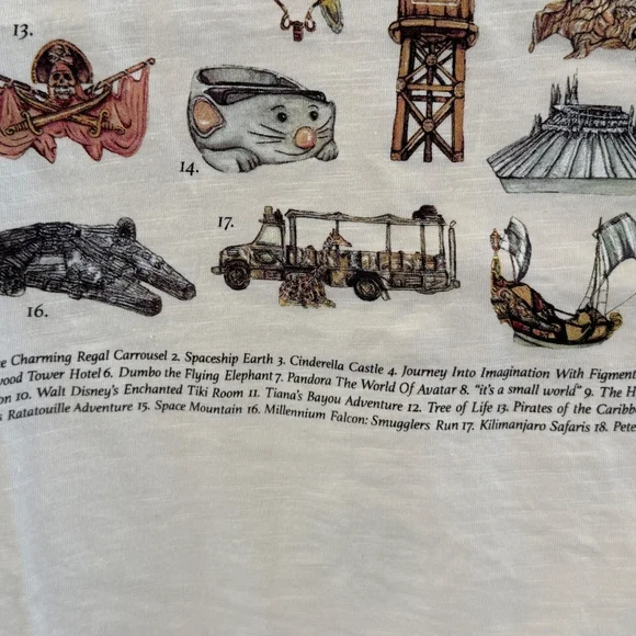 Disney Parks New Walt Disney World Attraction Icons Tee - Picture 3 of 5